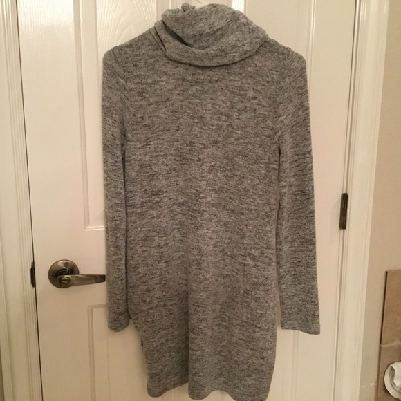 Papillon grey sweater dress with removable scarf - Picture 7 of 10